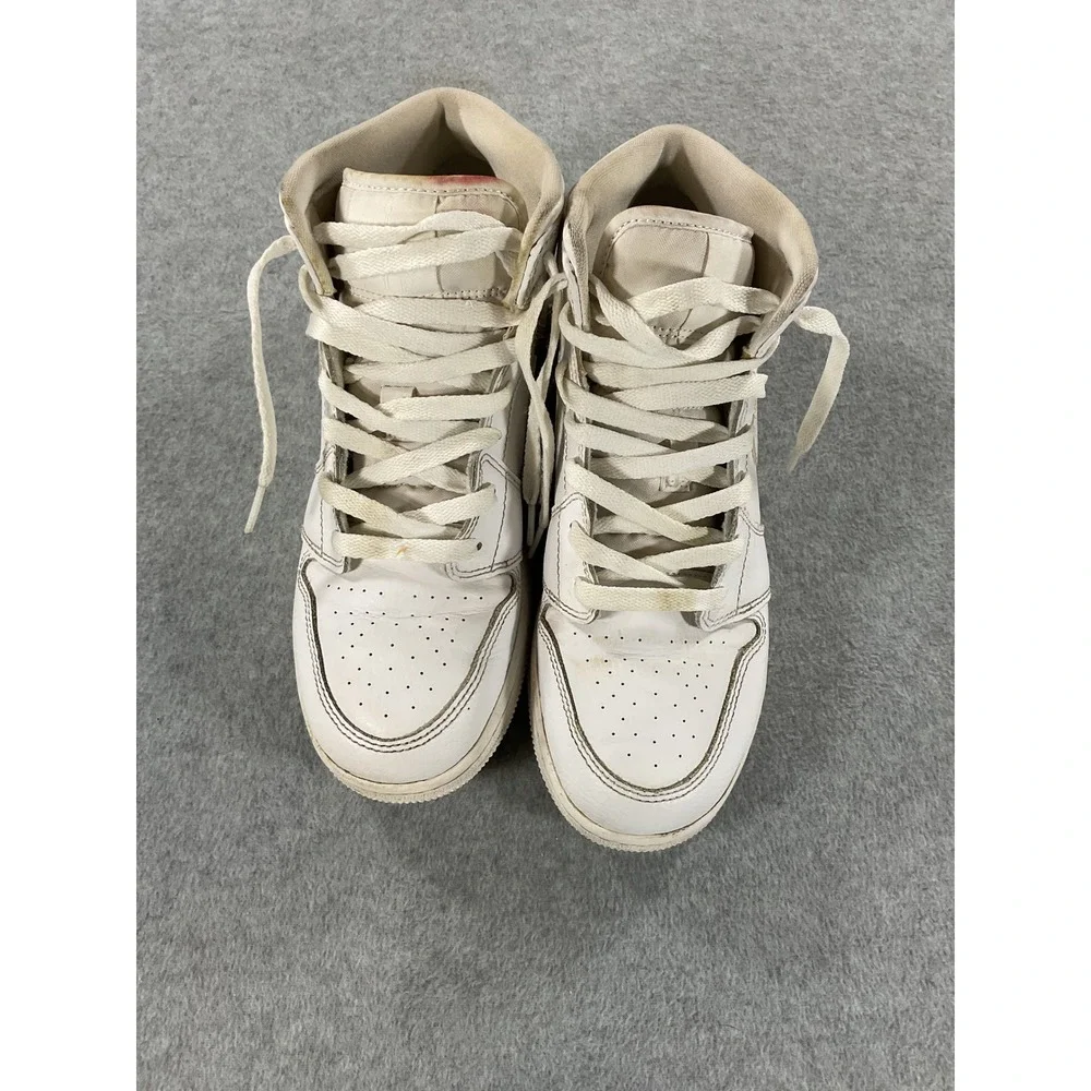 Nike Air Jordan 1 Mid Triple White 554725-126 Youth 7Y Womens 8.5 High Top